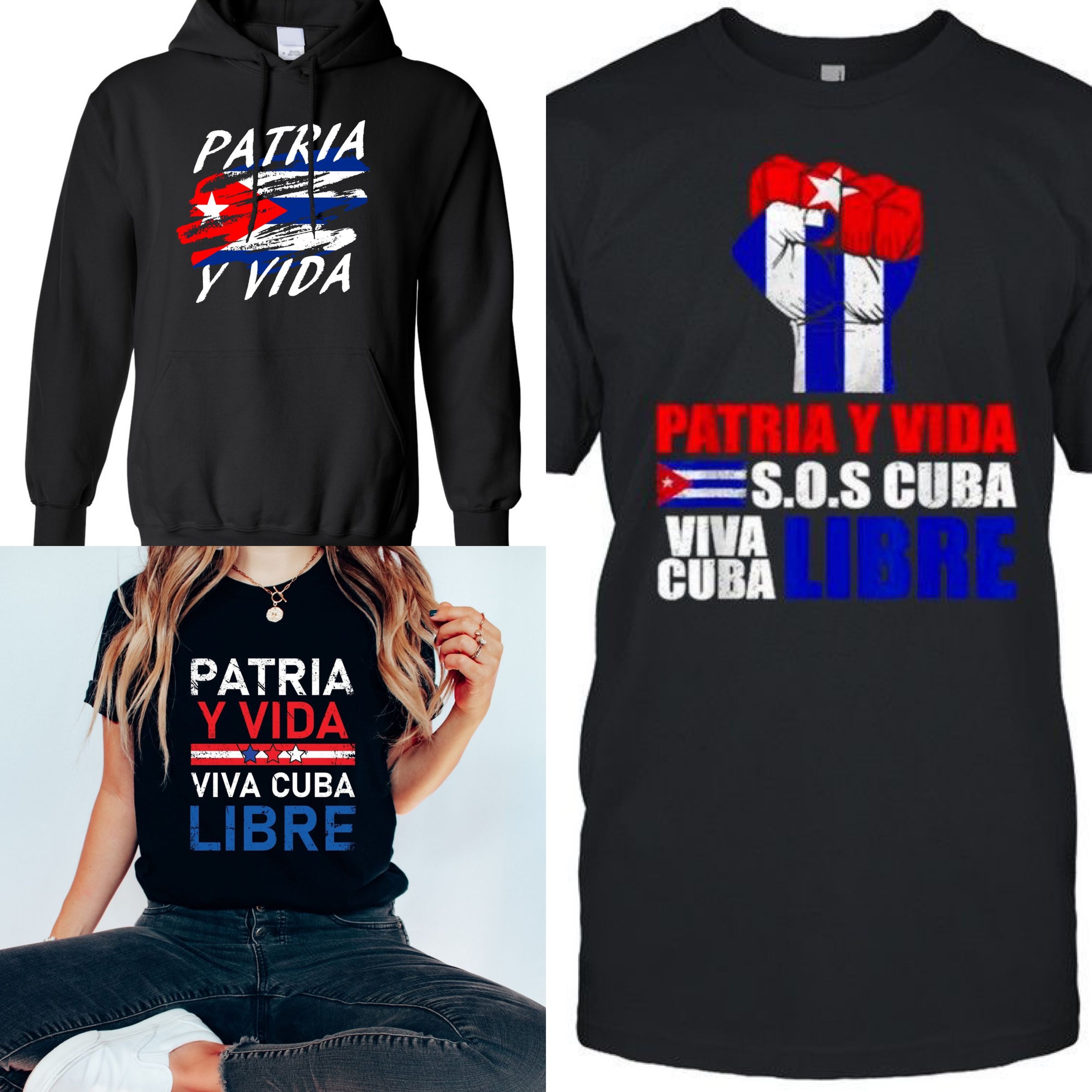 Camisetas unisex Patria y Vida/ Viva Cuba Libre🇨🇺