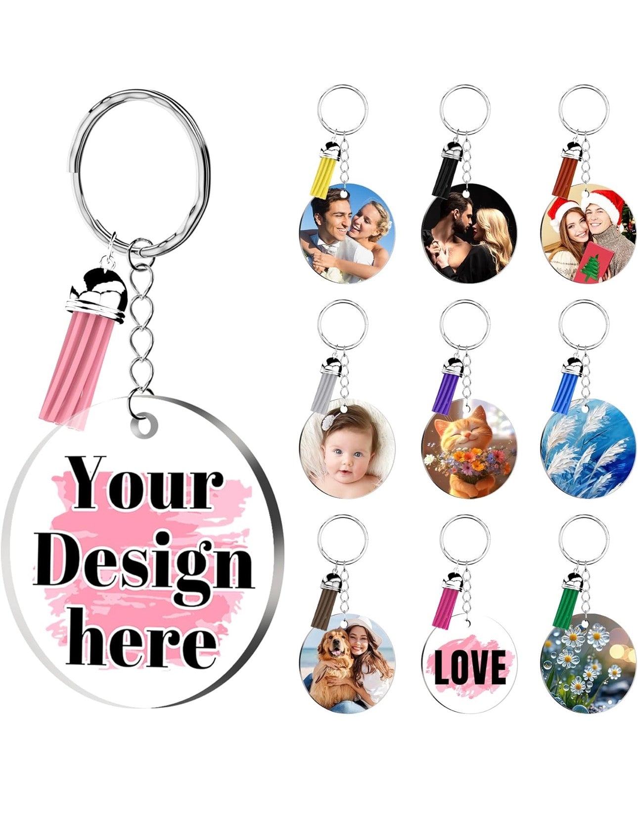 Llavero Personalizado 💖 | Con Foto, Nombre o Inicial